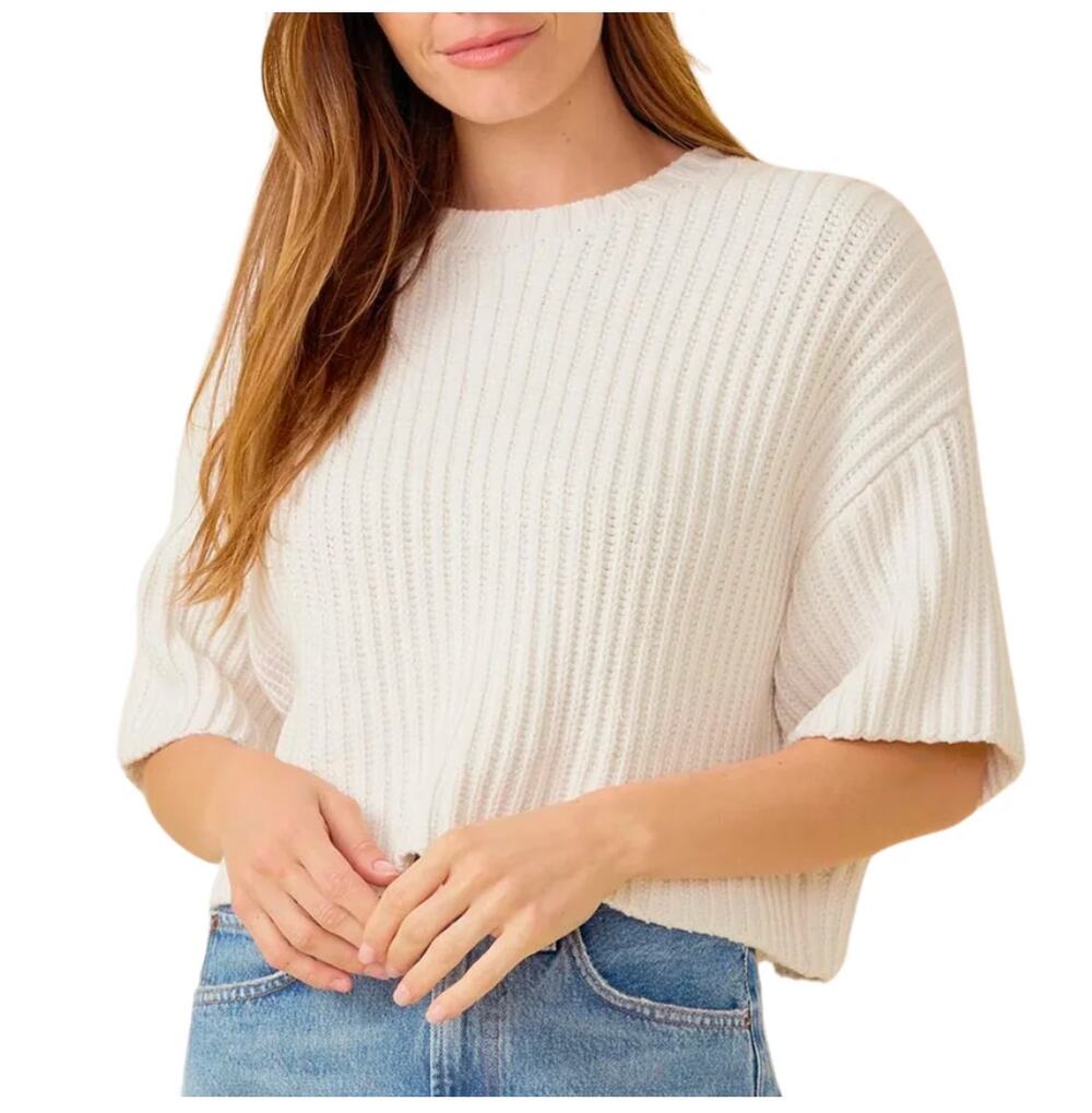Ogd One Grey Day Sweater Brooklyn Pullover Tee Ivory Oversized Cotton Silk Large